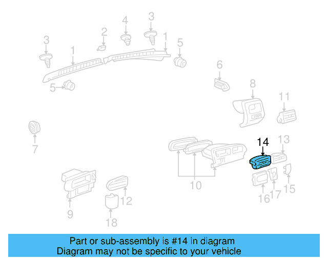 Vent Grille 1H6-819-755-01C - View 4