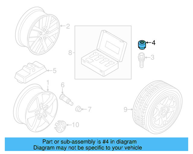 Wheel Bolt Cap 7L6-601-173-A-2ZZ