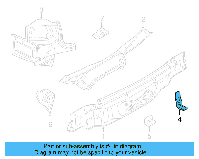 Rear Body Panel Bracket 5C6-813-745 - View 7
