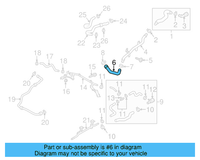 Cooling System Bypass Line Adapter 1J0-121-087-B