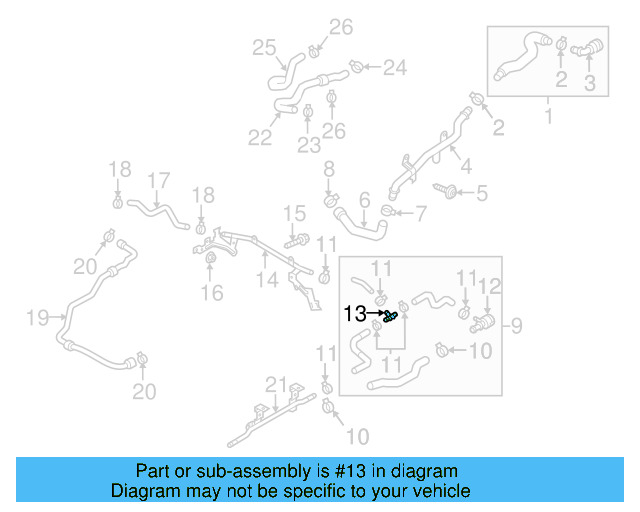 Cooling System Bypass Line Adapter 1J0-121-087-B - View 14