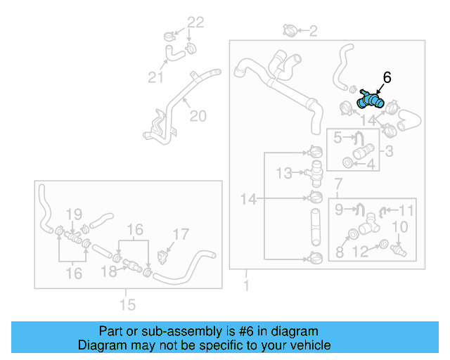 Cooling System Bypass Line Adapter 1J0-121-087-B - View 43