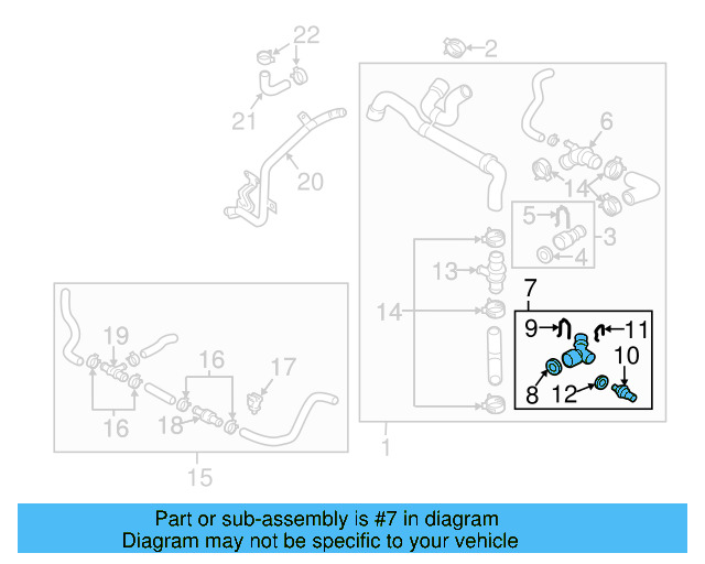 Cooling System Bypass Line Adapter 1J0-121-087-B - View 44
