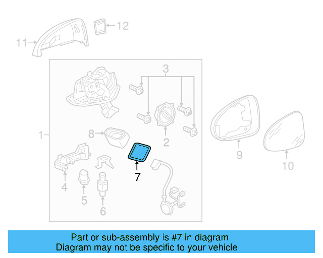 Mirror Assembly Gasket 7P6-857-933 - View 5