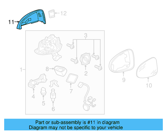 Mirror Cover (Unpainted) 7p6857538cgru