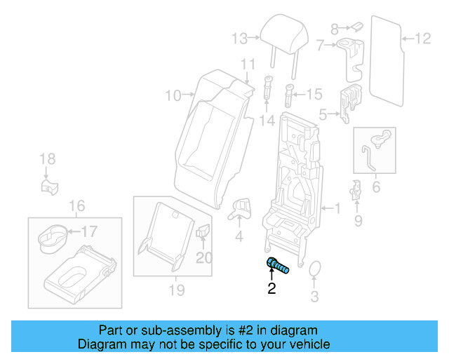 Seat Back Frame Lock Bolt WHT-002-796-B - View 52