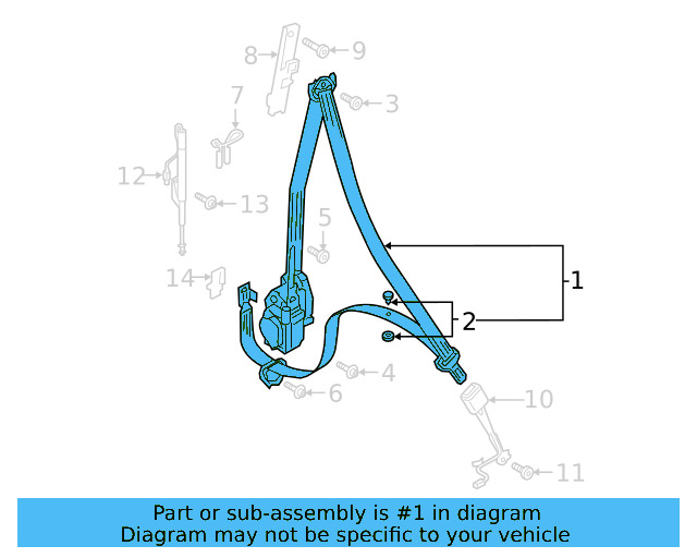 Seat Belt 3G8-857-805-H-RAA - View 3