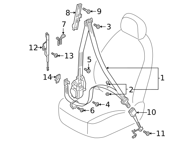 Seat Belt Assembly Rivet N-105-835-01-9B9