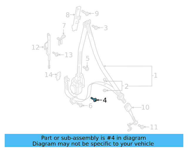 Outer Belt Assembly Upper Bolt N-989-260-01 - View 25