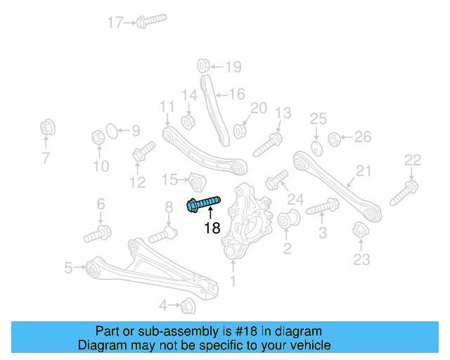 Rear Upper Control Arm Mount Bolt N-105-869-02 - View 11