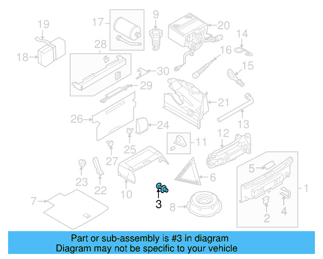 Trunk Trim Panel Clip 7H0-867-299-01C - View 86