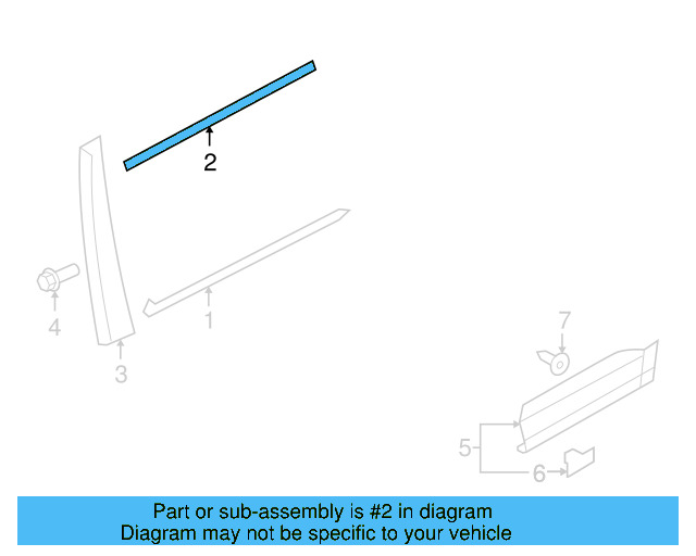 Frame Molding 5N0-839-643-C-3Q7 - View 2