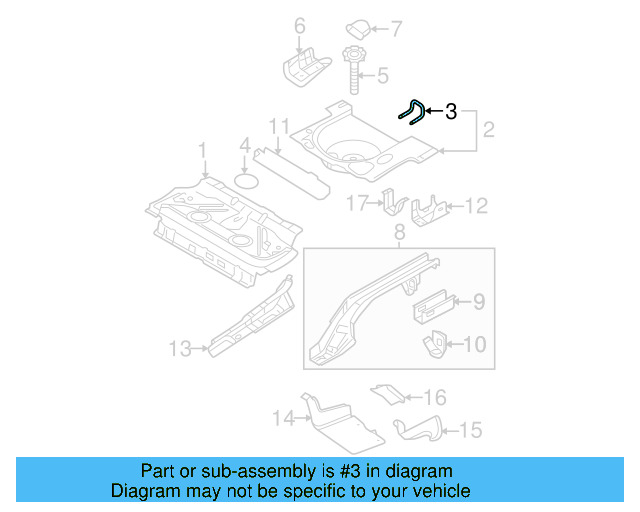 Floor Pan Bracket 1C0-861-824 - View 3