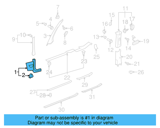 Cowl Trim 1K1-863-484-B-3U6 - View 7