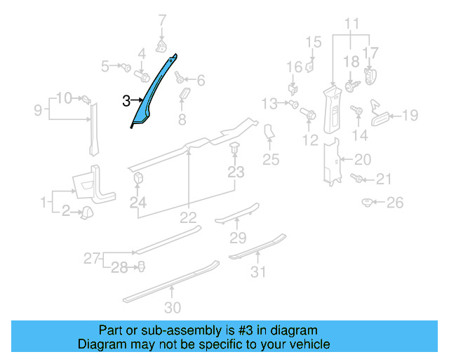 Door Window Switch Bezel Clip 1J0-858-137-B - View 11