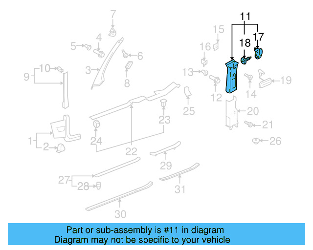 Upper Center Pillar Trim Retainer Nut 1K0-880-288-A - View 47