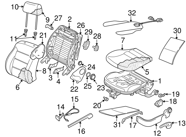 Seat Track Adjust Handle 1J0-881-254-E-B41 - View 21