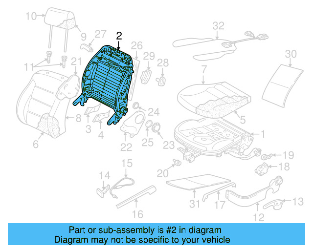 Seat Back Frame 1J3-881-045-MG