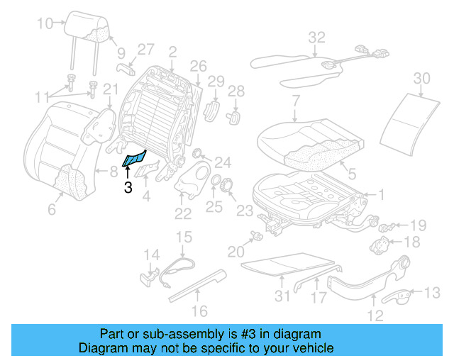 Seat Back Frame Cap 1J3-881-464-Q70