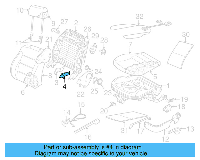 Seat Back Frame Cap 1J3-881-463-Q70