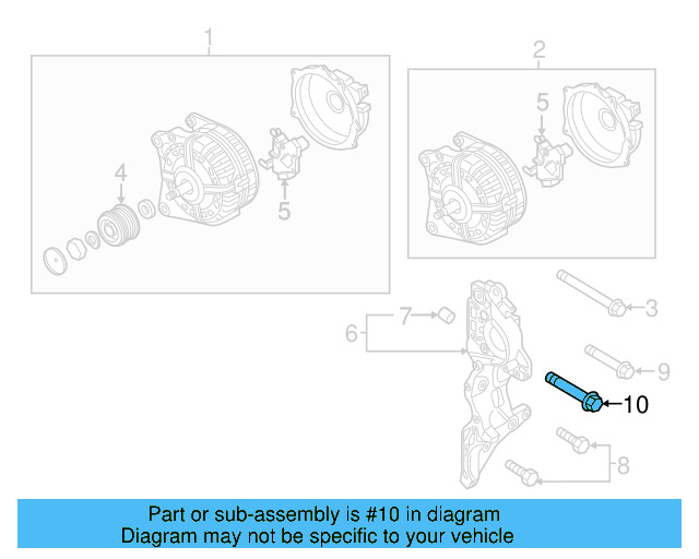 Alternator Bracket Bolt N-107-178-01