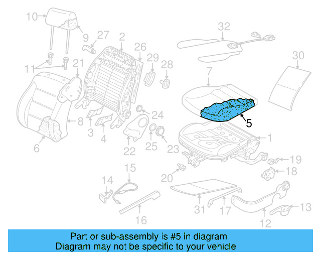 Seat Cushion Pad 1J0-881-375-T - View 14