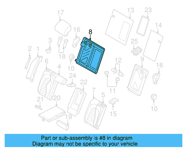 Seat Back Frame 3C8-885-504-8W4 - View 3