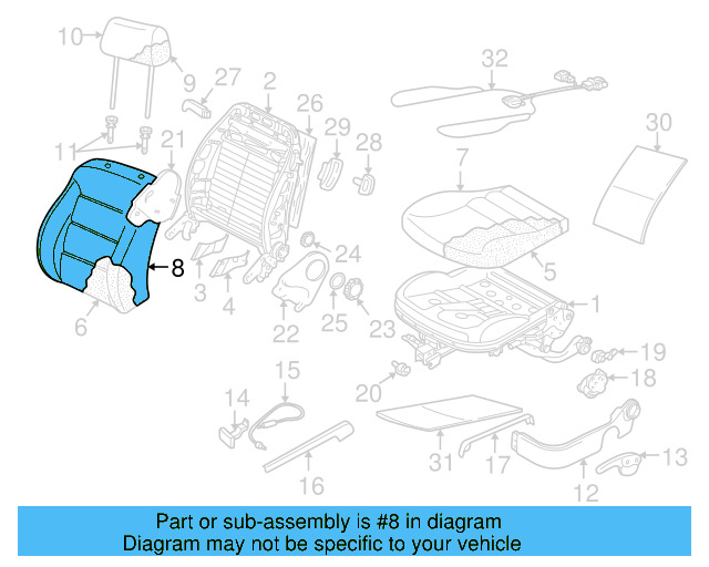 Seat Back Cover 1J0-881-806-GS-LJE - View 6