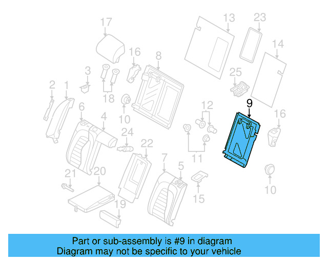 Seat Back Frame 8T0-885-503-8W4 - View 3