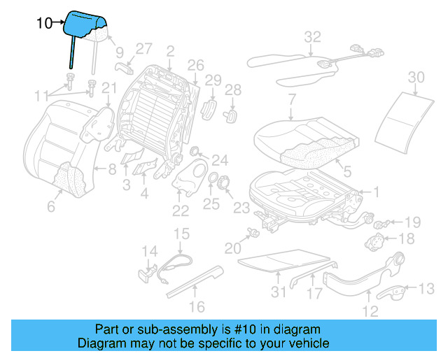 Headrest 1J0-881-901-BA-JGG - View 10