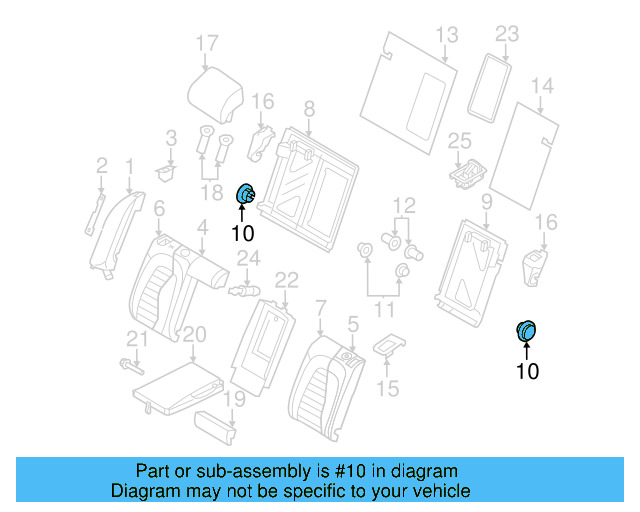 Seat Back Frame Washer 3C8-885-678-A-9B9 - View 3