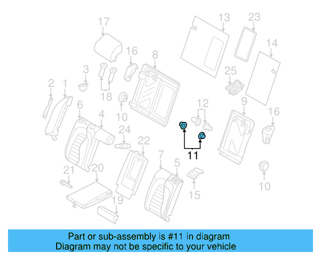 Seat Back Frame Bushing N-912-087-01 - View 10