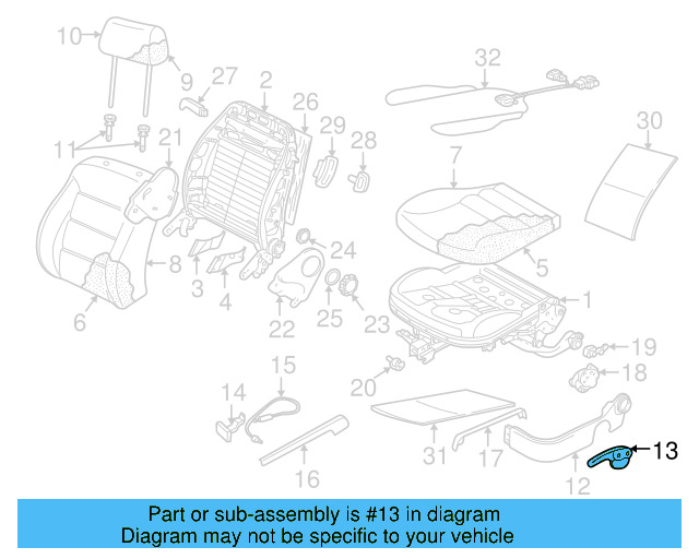 Recline Knob 1J0-881-671-H-7G8