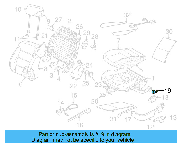 Seat Frame Guide 1J0-882-240-D - View 19