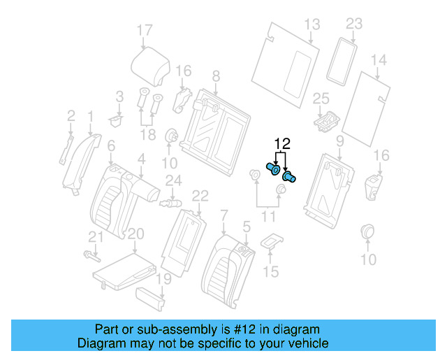Seat Back Frame Grommet 3C0-885-677 - View 3
