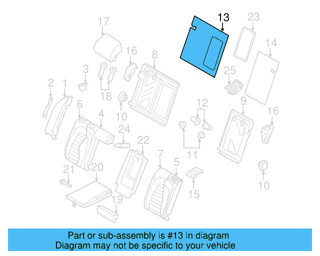 Seat Back Panel 3C5-885-754-A-8W4 - View 6