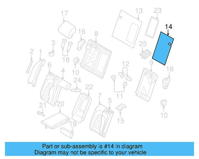 Seat Back Panel 3C5-885-753-8W4 - View 5