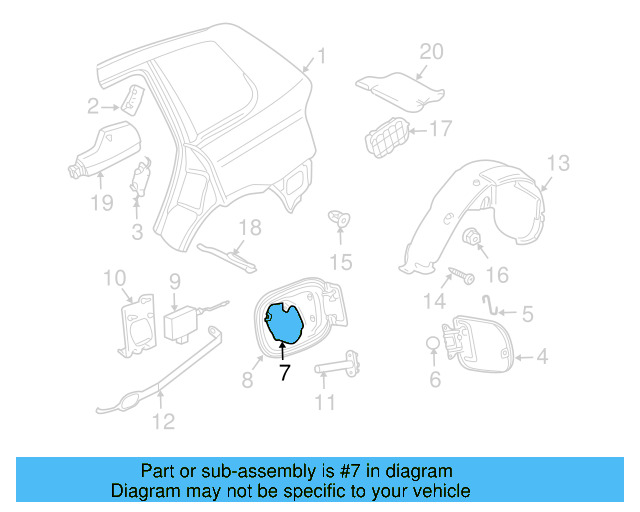 Fuel Filler Housing 7L0-201-251 - View 3