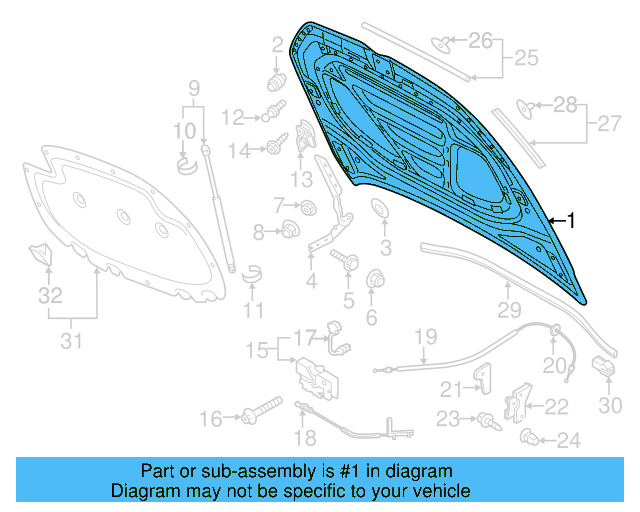 Hood 5G0-823-031-J - View 9