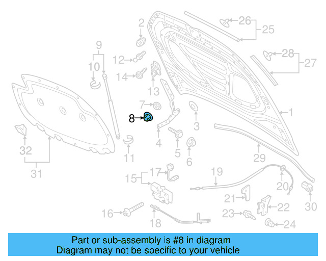 Hood Hinge Cap N-906-500-01 - View 8