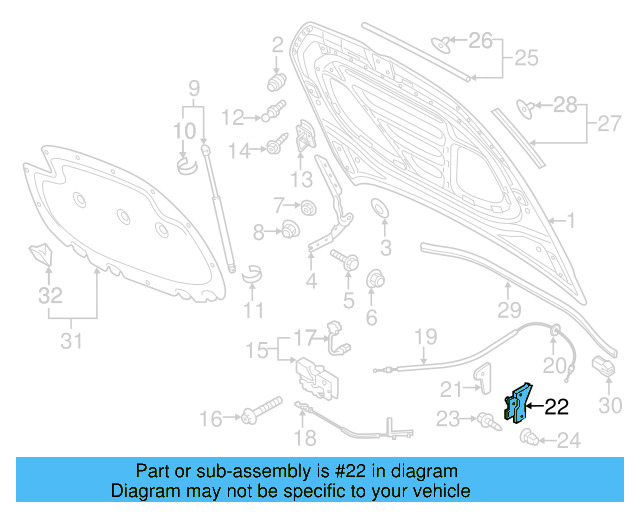 Hood Release Handle Bracket 6R1-823-633 - View 33