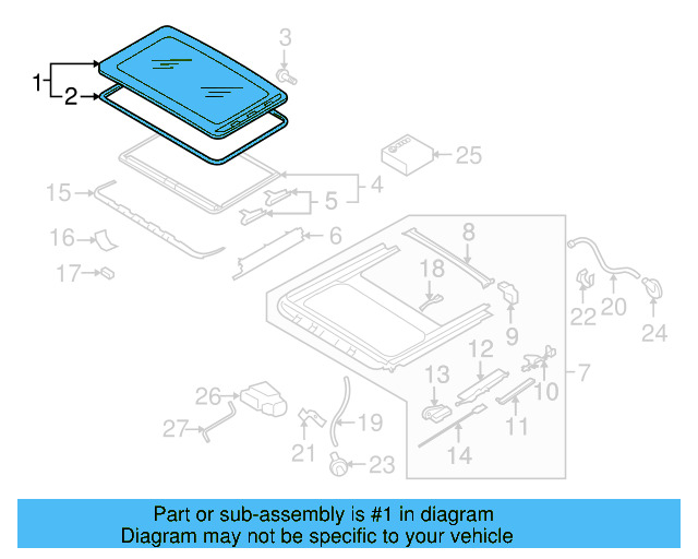 Sunroof Glass 1K6-877-071 - View 10