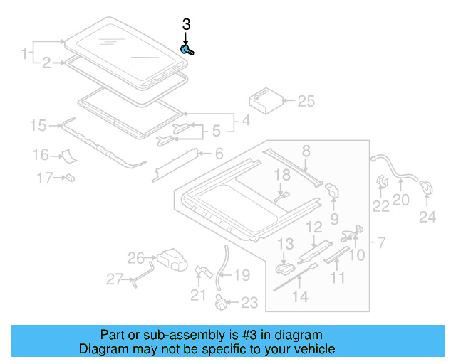Sunroof Glass Bolt WHT-001-273 - View 21