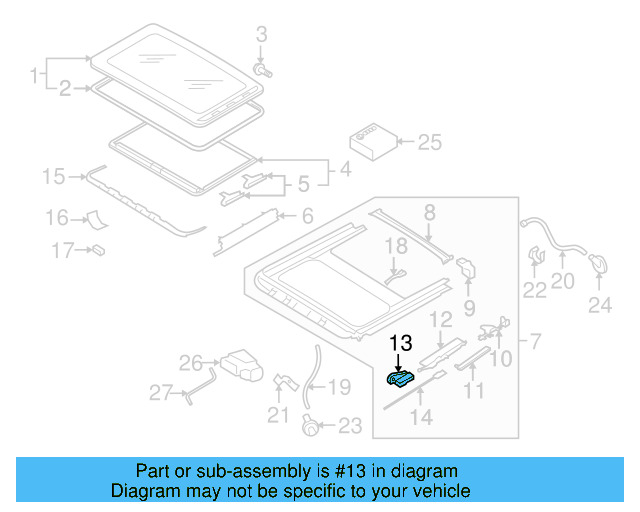 Sunroof Guide Jaw Bracket 8D5-877-483 - View 36