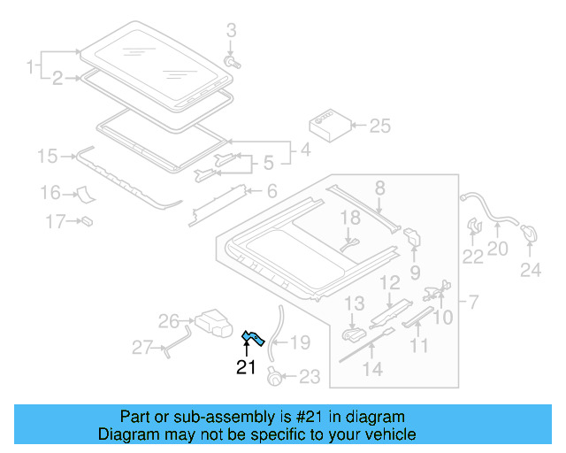 Sunroof Drain Hose Bracket 1K6-877-244 - View 51