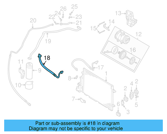 AC Hose 3B0-260-707-B - View 7