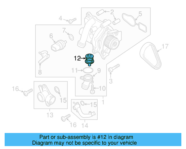 Engine Coolant Thermostat 06J-121-113-A - View 10