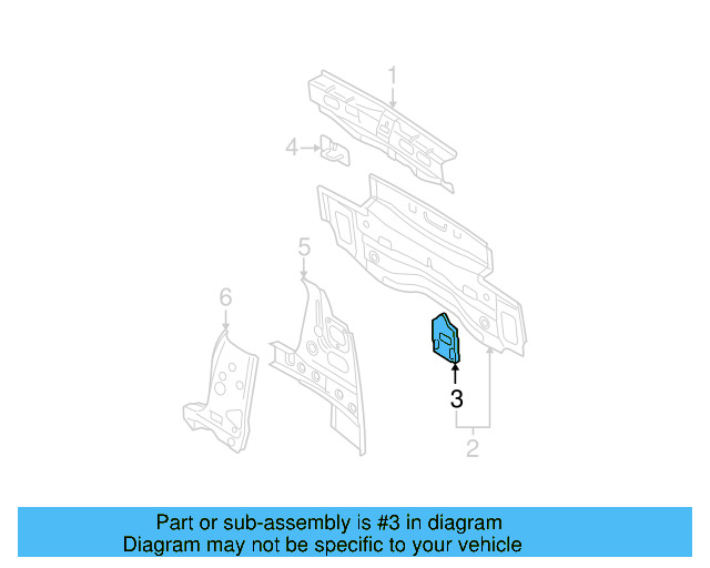 Rear Body Panel Bracket 3C5-813-589 - View 5