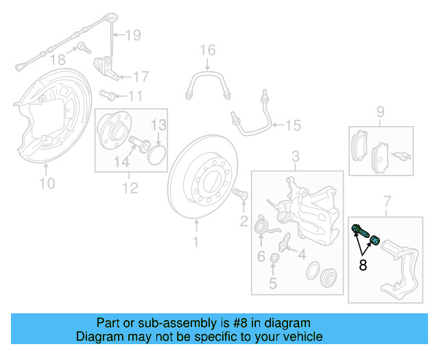 Caliper Mount Bushing Kit 5K0-698-470 - View 18