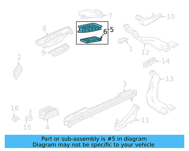 Lower Vent 1K1-819-152-B - View 61